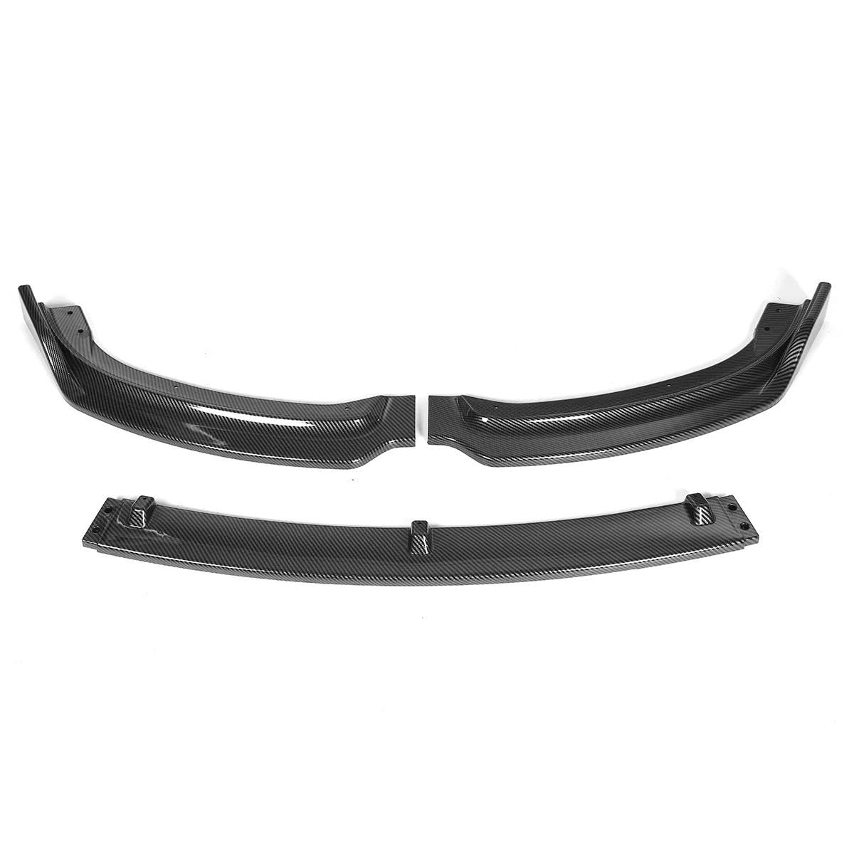 Spoilerlippe 3 STÜCKE Für 3er F30 F35 2016-2019 Auto Frontstoßstange Splitter Lippe Diffusor Spoiler Schutzabdeckung Schutz Deflektorlippen Splitter(Kohlefaser-Optik) von CEXBIRC