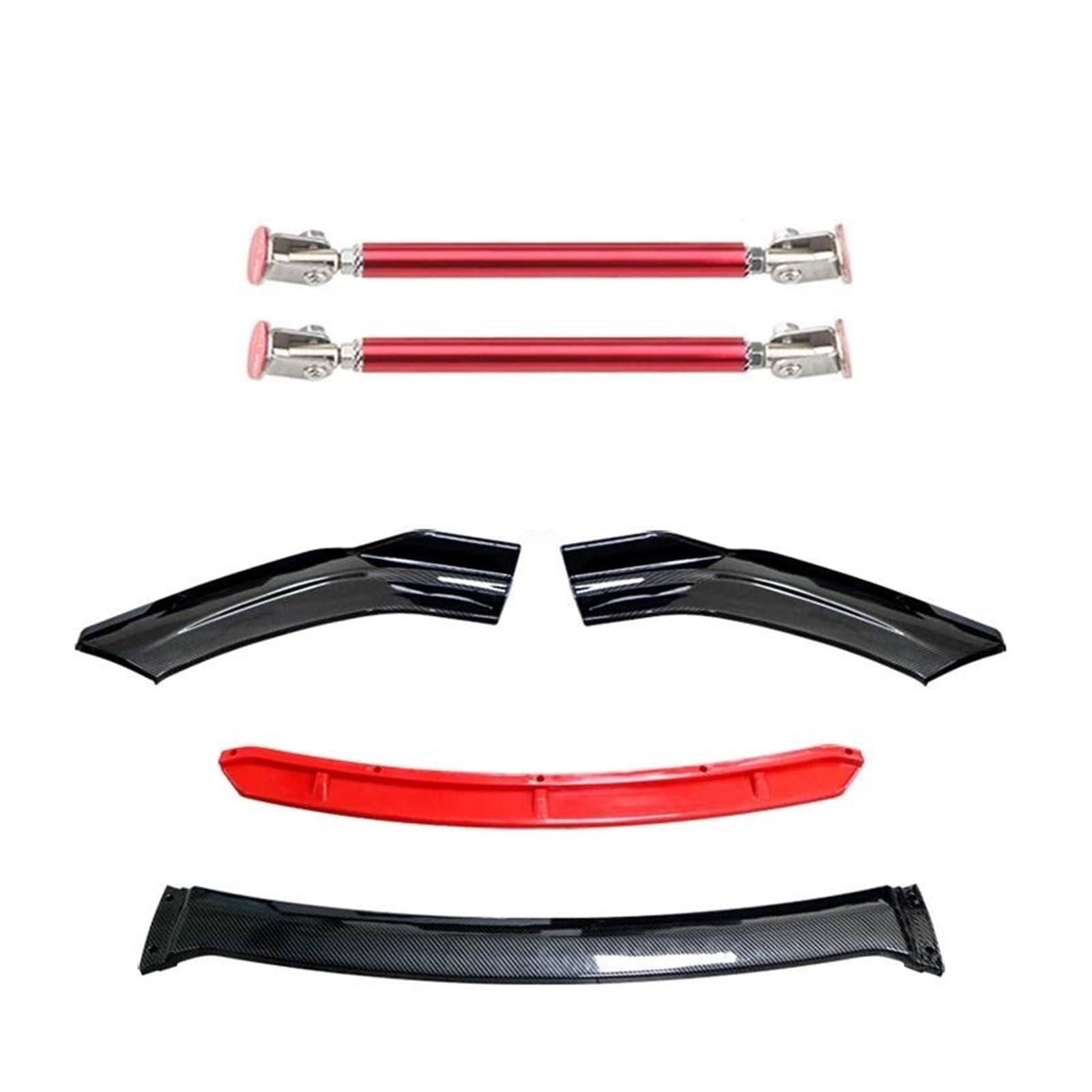 Spoilerlippe 4 STÜCKE Universal ABS Kunststoff Kohlefaser Autozubehör Auto Vorderen Stoßfänger Lip Body Kit Spoiler Splitter Diffusor Splitter Splitter(15cm red 6) von CEXBIRC