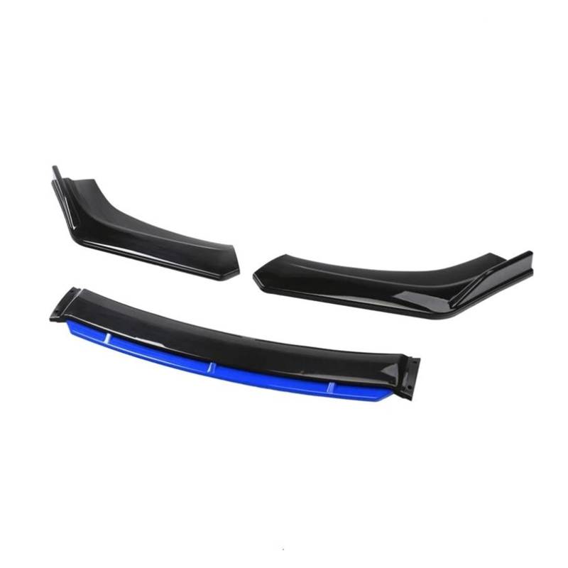 Spoilerlippe 4 STÜCKE Universal ABS Kunststoff Kohlefaser Autozubehör Auto Vorderen Stoßfänger Lip Body Kit Spoiler Splitter Diffusor Splitter Splitter(Black and Blue) von CEXBIRC