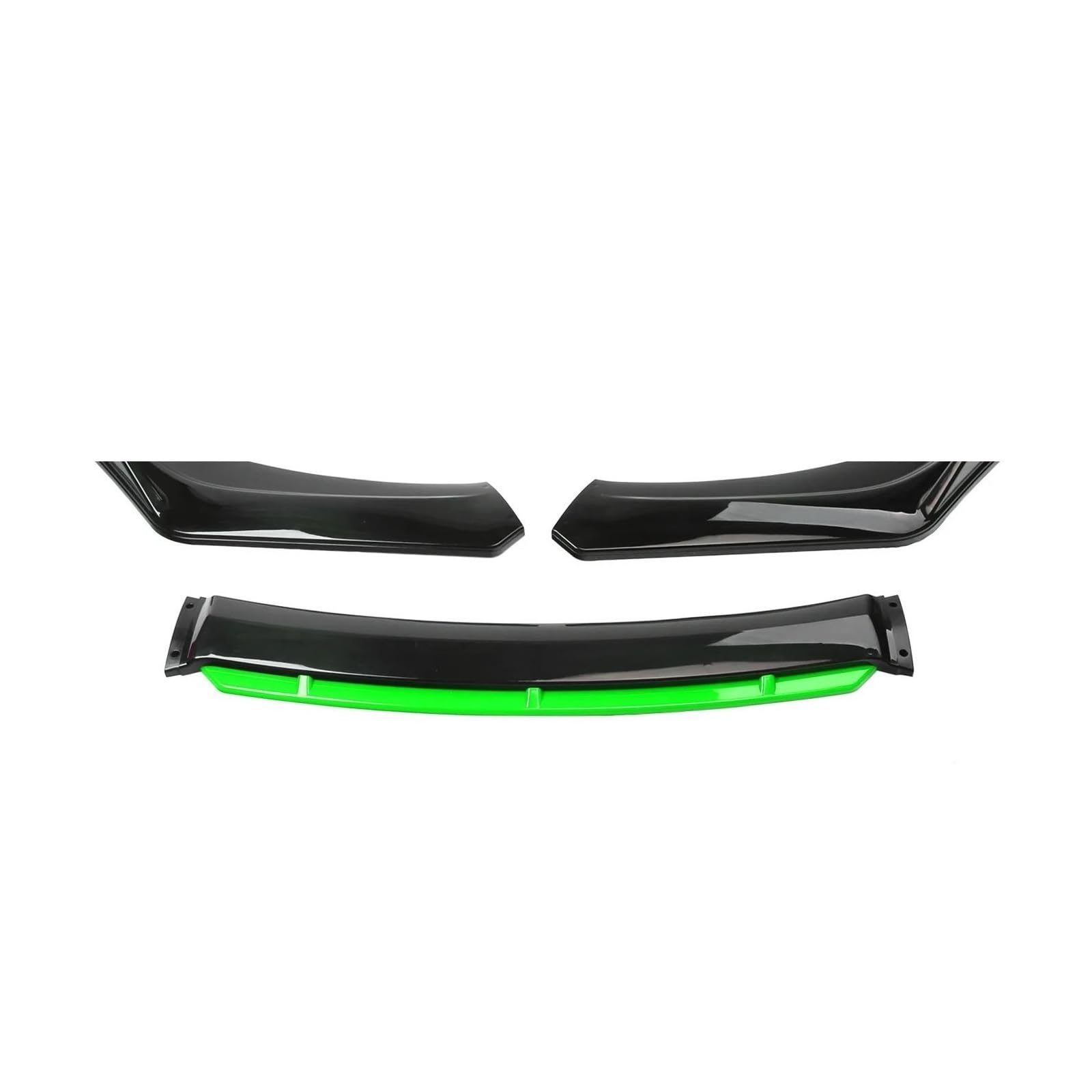 Spoilerlippe 4 STÜCKE Universal ABS Kunststoff Kohlefaser Autozubehör Auto Vorderen Stoßfänger Lip Body Kit Spoiler Splitter Diffusor Splitter Splitter(Black and Green) von CEXBIRC