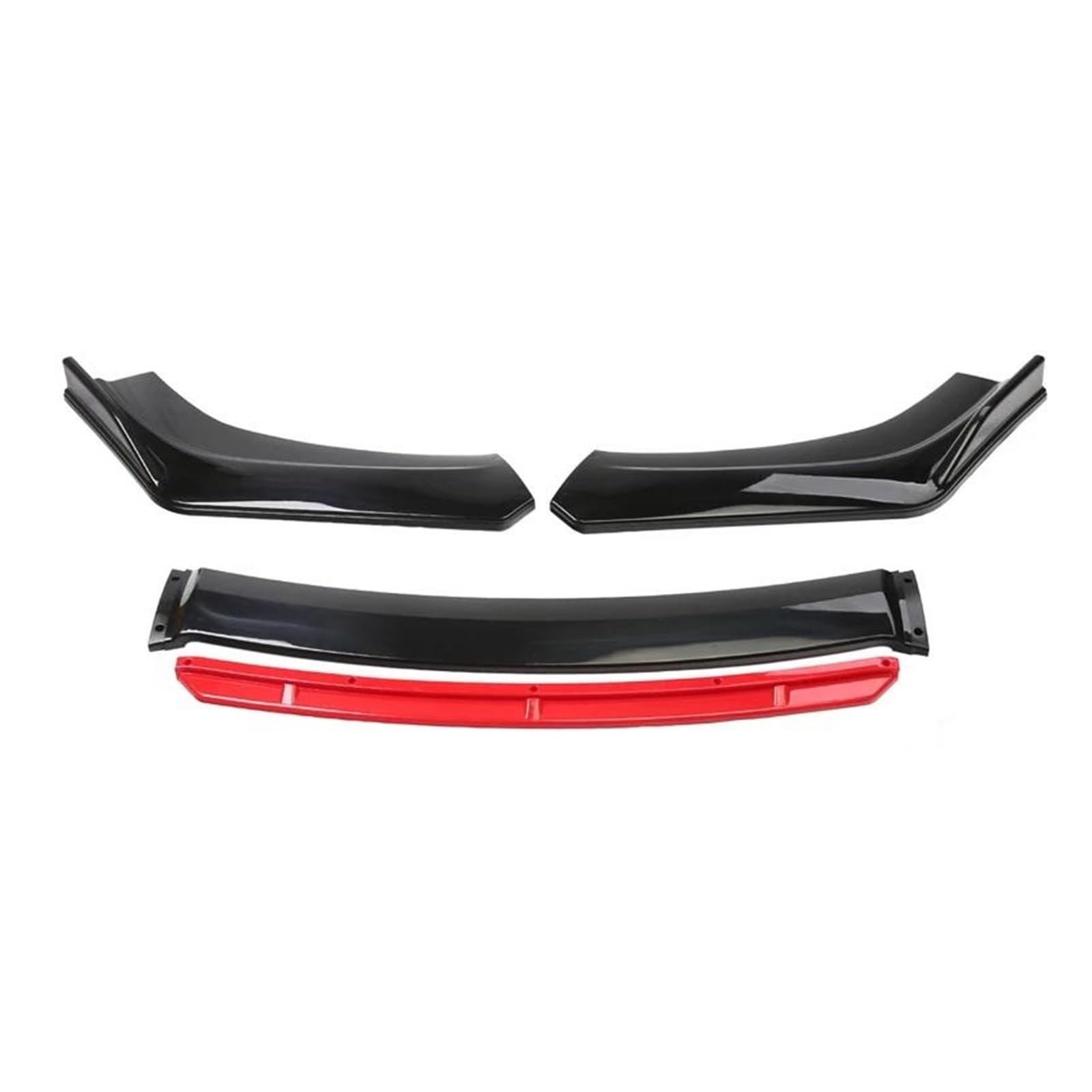 Spoilerlippe 4 STÜCKE Universal ABS Kunststoff Kohlefaser Autozubehör Auto Vorderen Stoßfänger Lip Body Kit Spoiler Splitter Diffusor Splitter Splitter(Black and red) von CEXBIRC