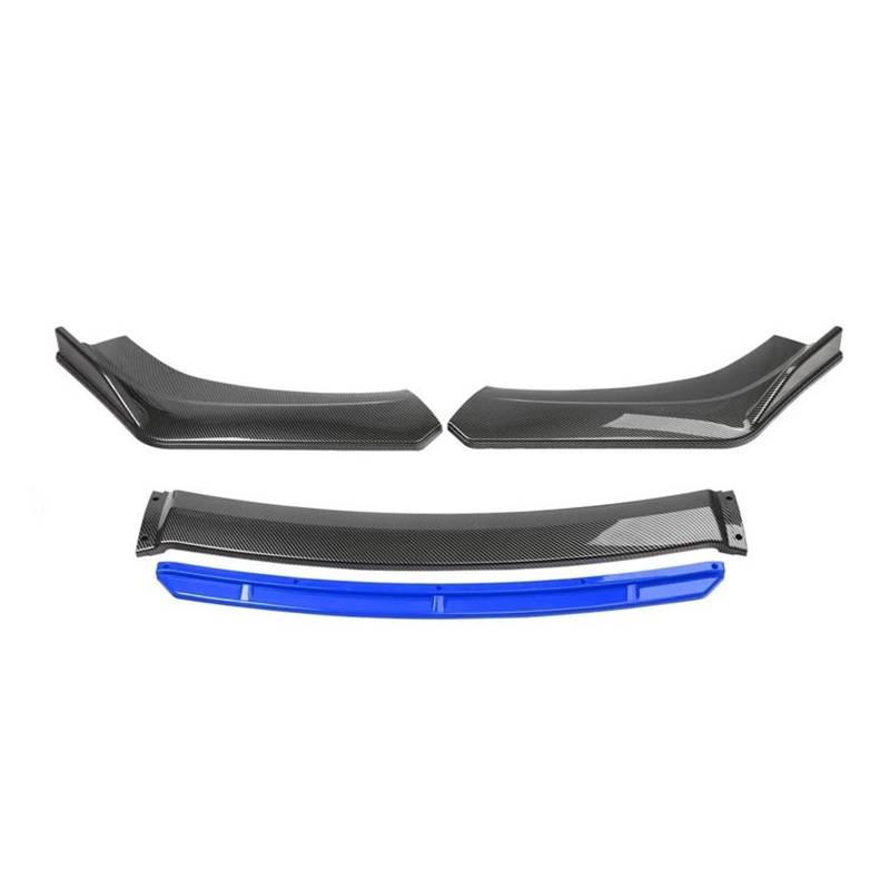 Spoilerlippe 4 STÜCKE Universal ABS Kunststoff Kohlefaser Autozubehör Auto Vorderen Stoßfänger Lip Body Kit Spoiler Splitter Diffusor Splitter Splitter(Carbon and Blue) von CEXBIRC