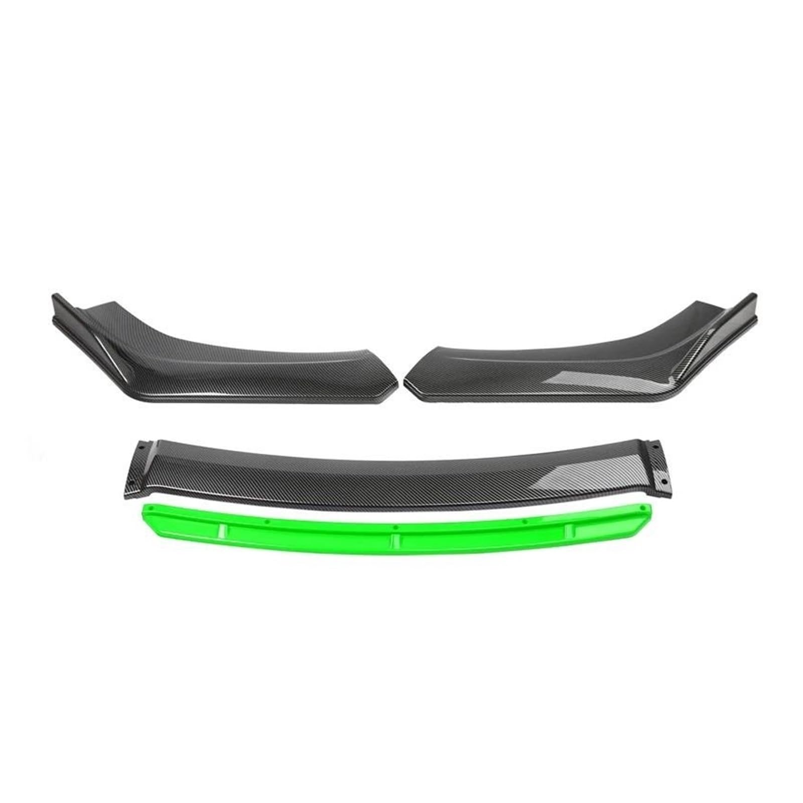 Spoilerlippe 4 STÜCKE Universal ABS Kunststoff Kohlefaser Autozubehör Auto Vorderen Stoßfänger Lip Body Kit Spoiler Splitter Diffusor Splitter Splitter(Carbon and Green) von CEXBIRC