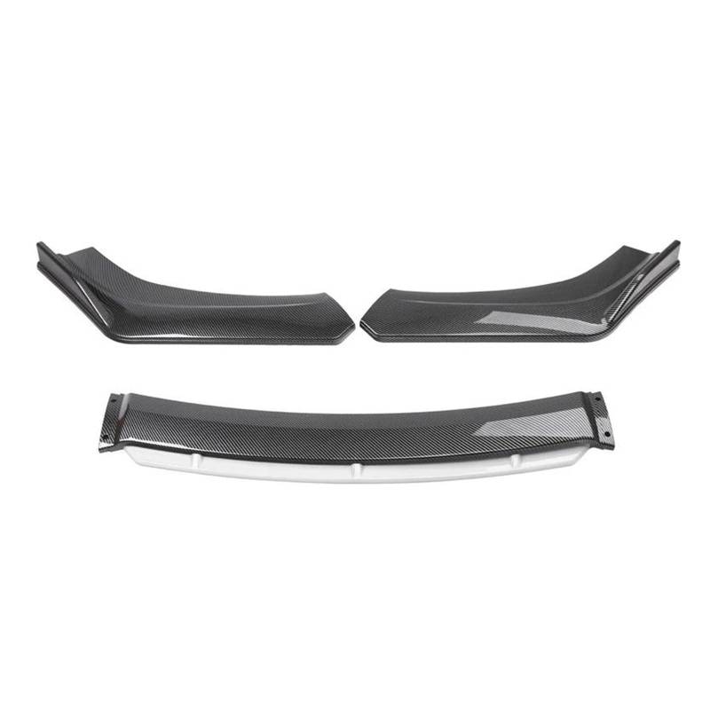 Spoilerlippe 4 STÜCKE Universal ABS Kunststoff Kohlefaser Autozubehör Auto Vorderen Stoßfänger Lip Body Kit Spoiler Splitter Diffusor Splitter Splitter(Carbon and White) von CEXBIRC