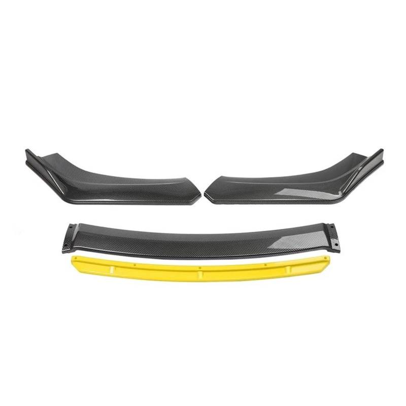 Spoilerlippe 4 STÜCKE Universal ABS Kunststoff Kohlefaser Autozubehör Auto Vorderen Stoßfänger Lip Body Kit Spoiler Splitter Diffusor Splitter Splitter(Carbon and Yellow) von CEXBIRC