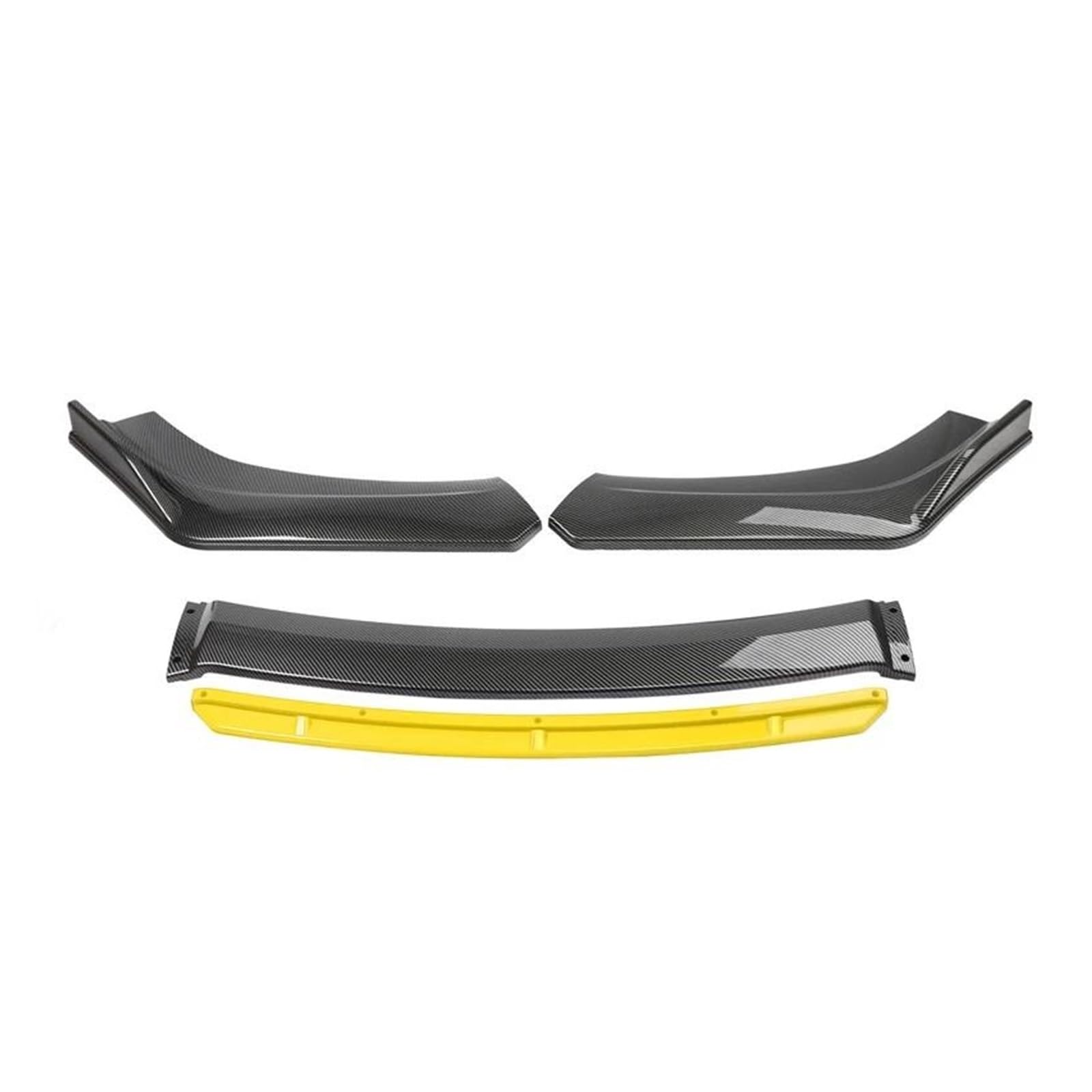 Spoilerlippe 4 STÜCKE Universal Auto Frontstoßstange Lip Body Kit Spoiler Splitter Diffusor Weiß Carbon Fiber Splitter ABS Kunststoff Autozubehör Splitter(Carbon and Yellow) von CEXBIRC