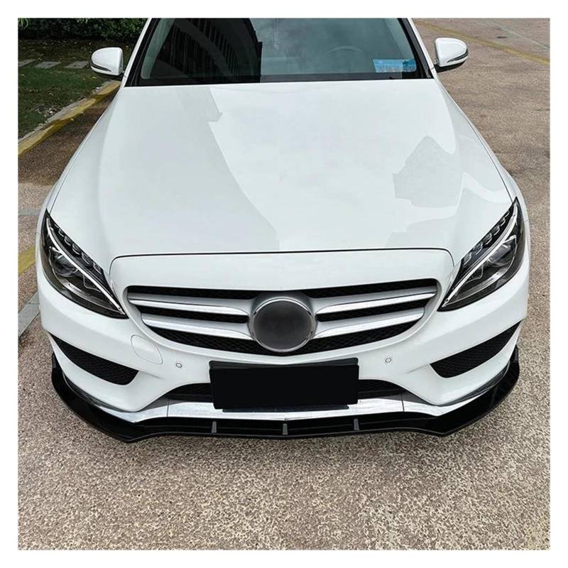 Spoilerlippe Auto Front Kinn Stoßstange Lip Seite Spoiler Splitter Abdeckung Guard Kit Schutz Für Benz W205 C180 C200 C260 Für AMG 2015-2018 Splitter(Carbon Look) von CEXBIRC