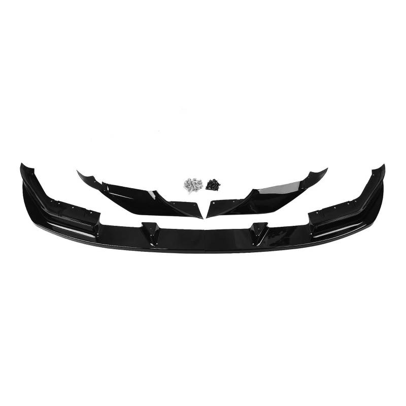 Spoilerlippe Frontspoilerlippe Aus Karbonfaser-Optik Glänzend Schwarz Splitter-Klingen-Karosserieschutz Für F90 M5 Competition 2018 2019 2020 Splitter(Glossy Black) von CEXBIRC