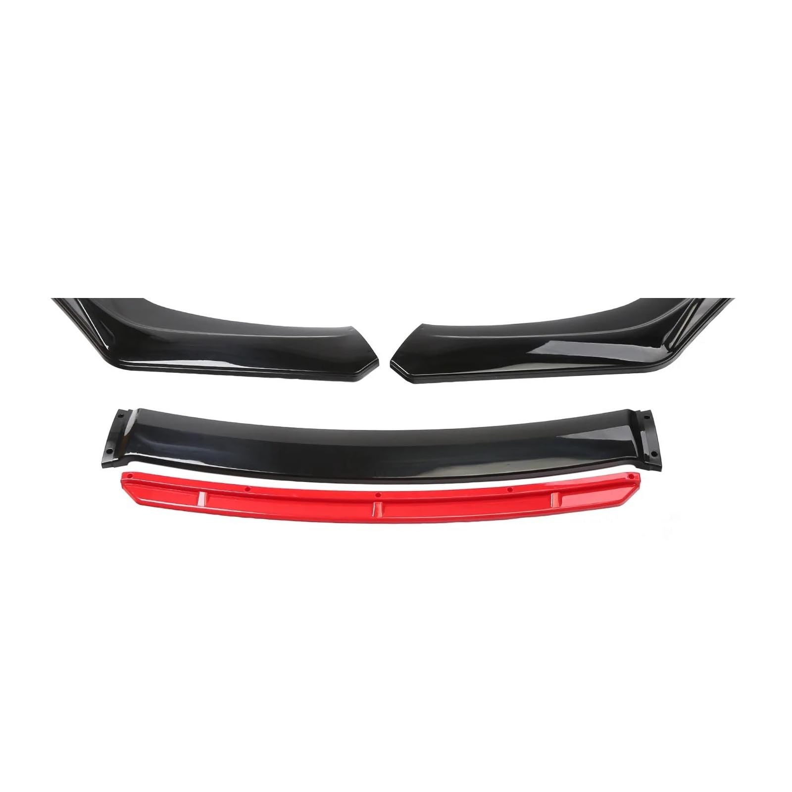 Spoilerlippe Imousinenbreite Unter 176 cm Universeller Auto-Frontstoßstangenlippen-Bodykit Spoiler Aus Kohlefaser Dekorative Streifen Stoßstangen Lippensplitter Splitter(Bright Black Red) von CEXBIRC