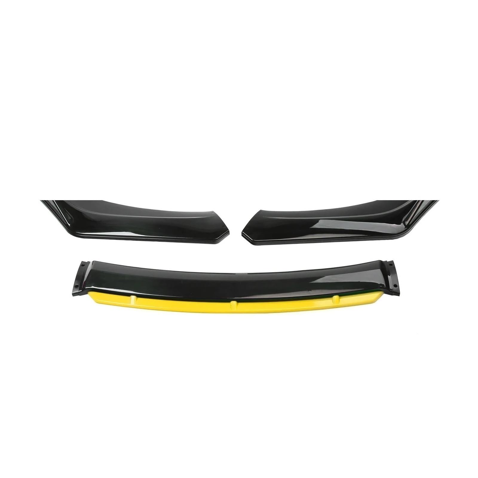 Spoilerlippe Universal 3-Abschnitt Auto Vorderen Stoßfänger Lip Body Kit Spoiler Carbon ABS Dekorative Streifen Stoßstange Canard Lip Splitter Accessori Splitter(Black and Yellow) von CEXBIRC