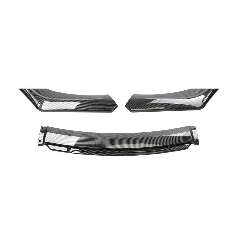 Spoilerlippe Universal 3-Abschnitt Auto Vorderen Stoßfänger Lip Body Kit Spoiler Carbon ABS Dekorative Streifen Stoßstange Canard Lip Splitter Accessori Splitter(Carbon Look) von CEXBIRC