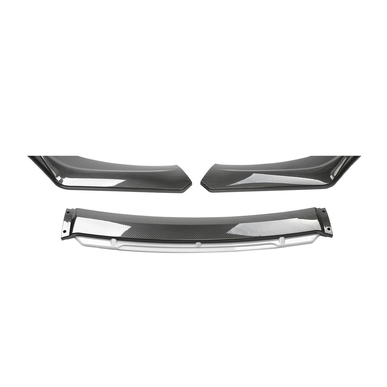 Spoilerlippe Universal 3-Abschnitt Auto Vorderen Stoßfänger Lip Body Kit Spoiler Carbon ABS Dekorative Streifen Stoßstange Canard Lip Splitter Accessori Splitter(Carbon and White) von CEXBIRC