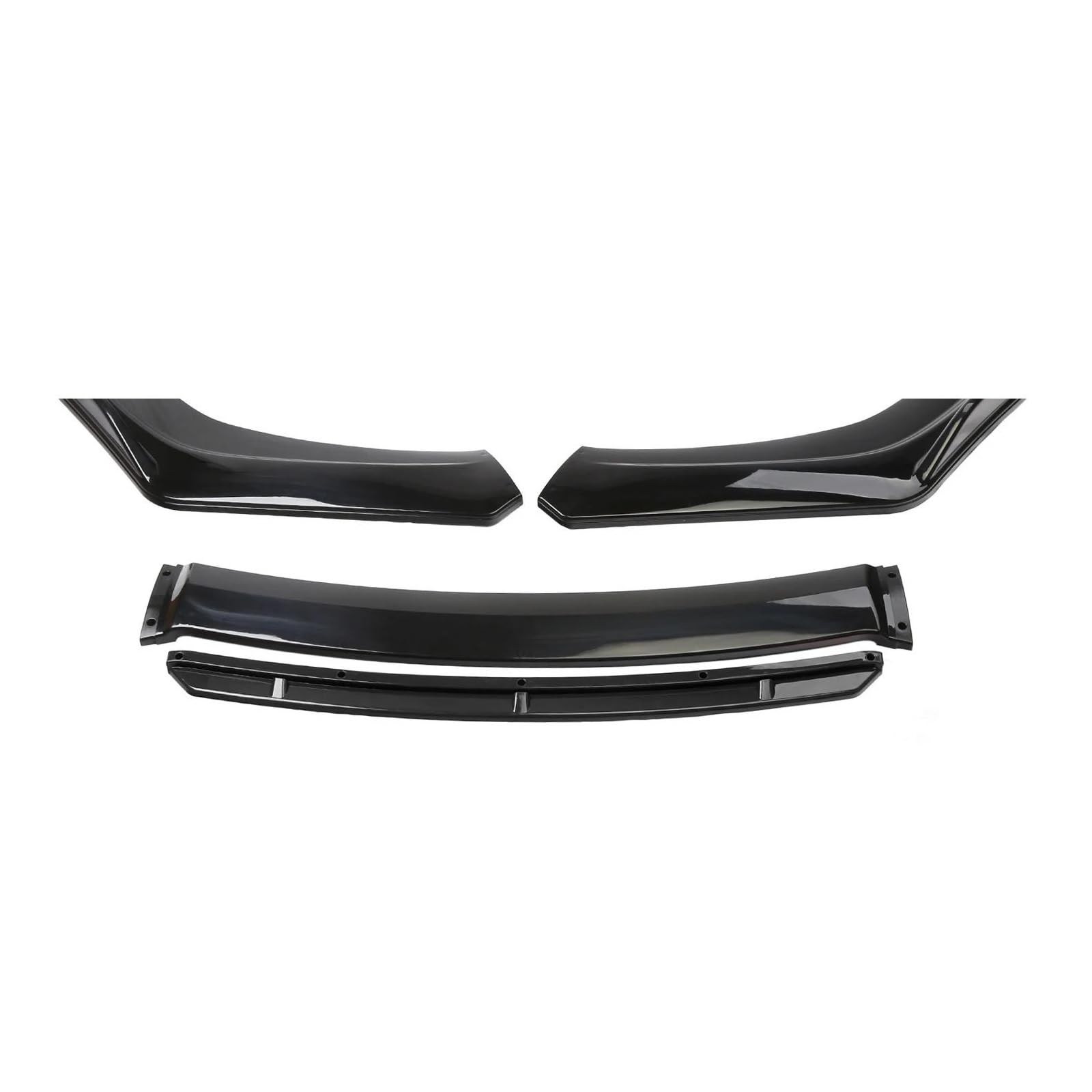 Spoilerlippe Universal 3-Abschnitt Auto Vorderen Stoßfänger Lip Body Kit Spoiler Carbon ABS Dekorative Streifen Stoßstange Canard Lip Splitter Accessori Splitter(Gloss Black) von CEXBIRC