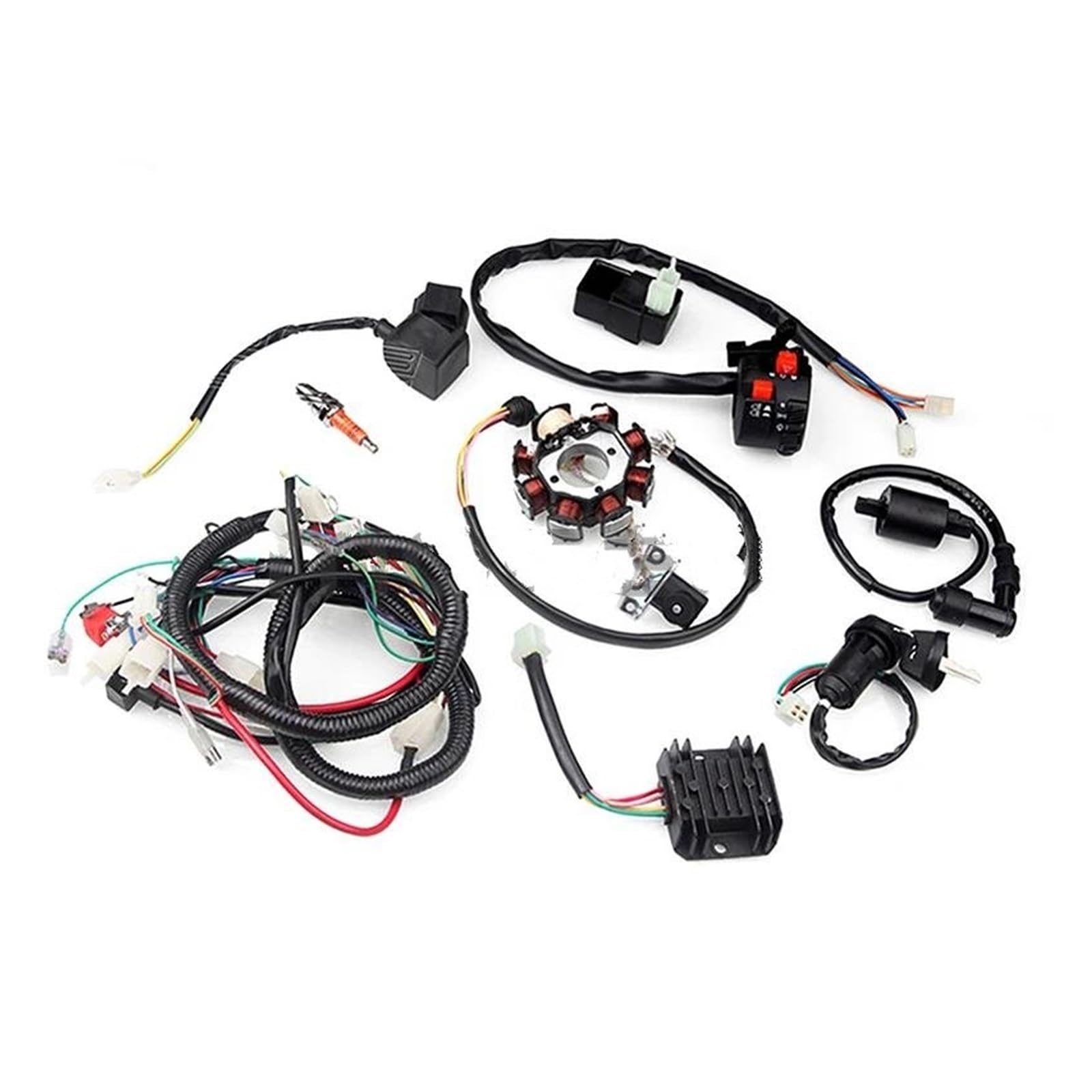 Zündungen Zündeinheit Für Dirt Bike ATV Quad 50 70 90 110CC Mit Gleichrichter Zündschlüssel Spule CDI Einheit Volle Elektrische Kabelbaum Kit von CEXBIRC