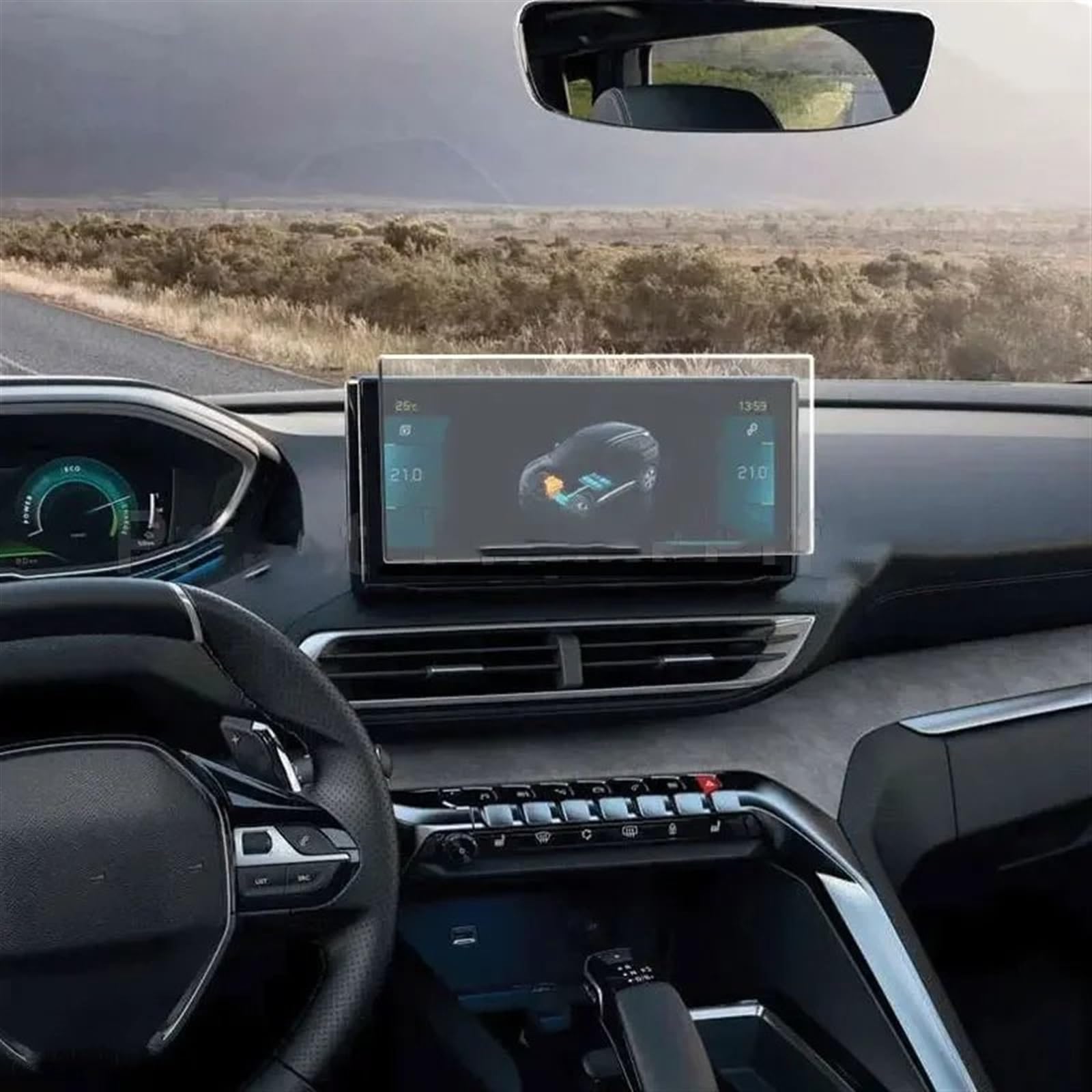 CFAYRLMS Displayabdeckung Kompatibel Mit Peugeot Für 3008 2021 2022 Auto-Innenraum-Mittelkonsole Transparente Displayschutzfolie Auto-Navigationsschutzfolie(GPS) von CFAYRLMS