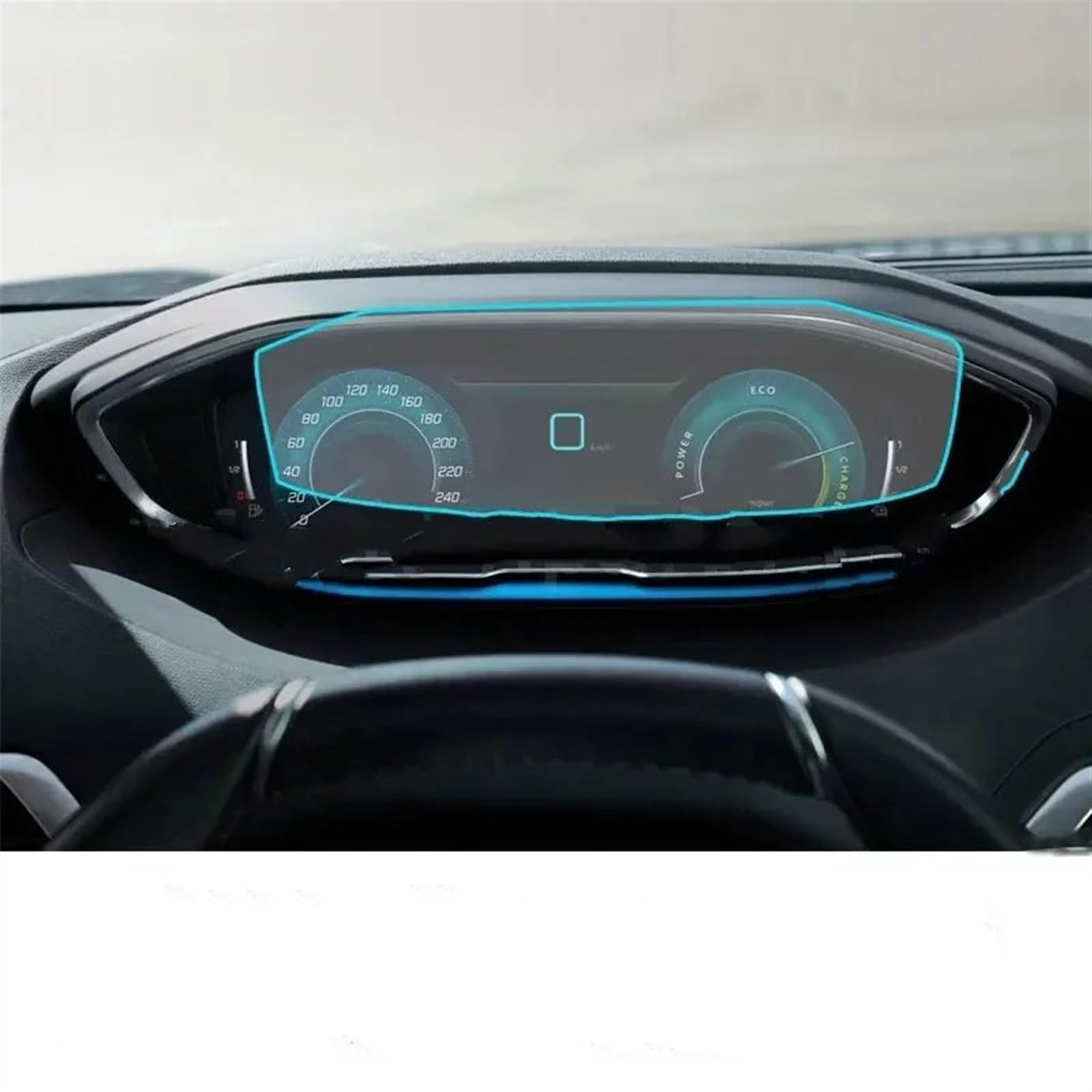 CFAYRLMS Displayabdeckung Kompatibel Mit Peugeot Für 3008 2021 2022 Auto-Innenraum-Mittelkonsole Transparente Displayschutzfolie Auto-Navigationsschutzfolie(Instrument) von CFAYRLMS