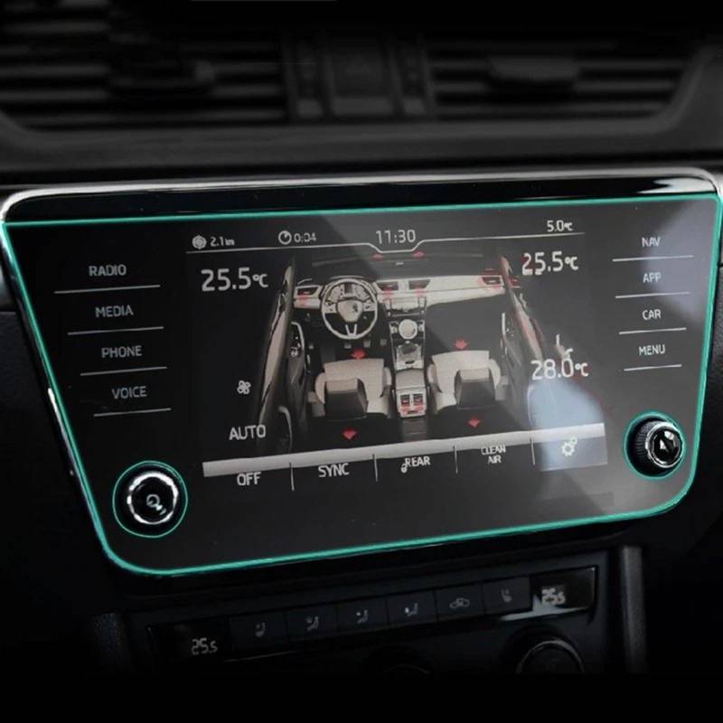 CFAYRLMS Displayabdeckung Kompatibel Mit Skoda Für Superb 2018 2019 2020 2021 2022 2023 Autoinstrumentenschutzfolie Displayschutzfolienset Autozubehör(8 Inch) von CFAYRLMS