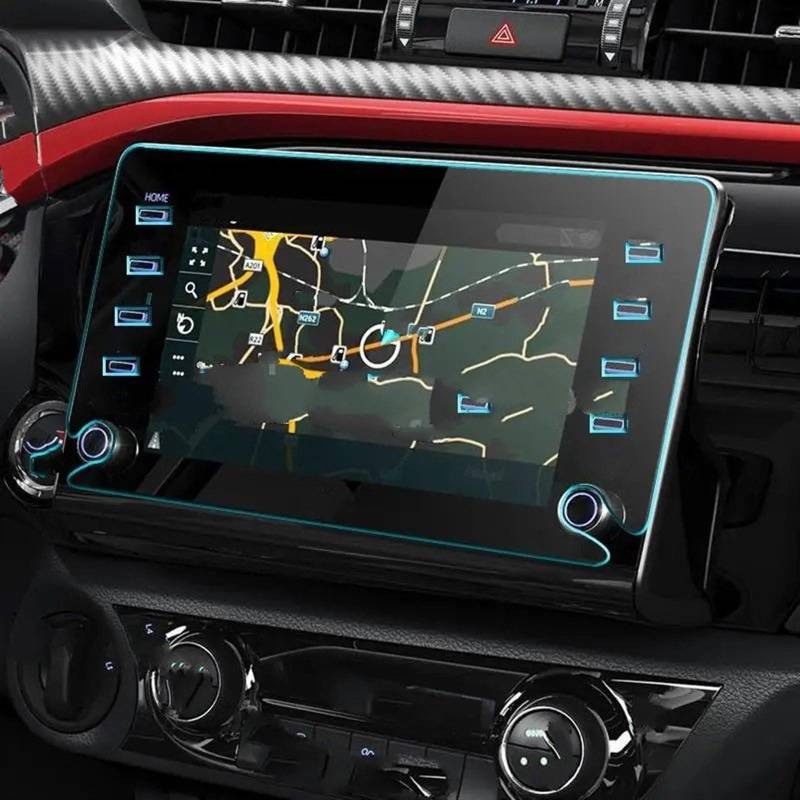 CFAYRLMS Displayabdeckung Kompatibel Mit Toyota Für HiLux 2019 2020 2021 Auto Innen Center Konsole Transparent Display-schutzfolie Dashboard Schutzfolie(8 inch) von CFAYRLMS