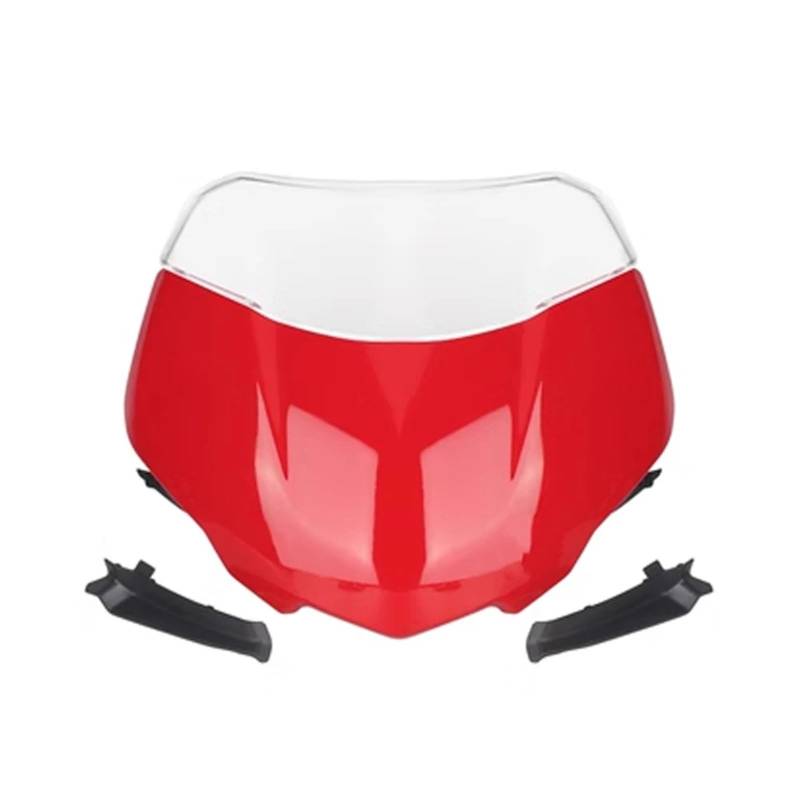 CFDEKOIB Motorrad Windschutzscheibe Für Street Für Triple Für 765RS Moto2 2023 Motorrad Frontscheibe Windschutz Visier Wind Bildschirm Spoiler Deflektor Motorrad Windschutzscheibe(Red) von CFDEKOIB