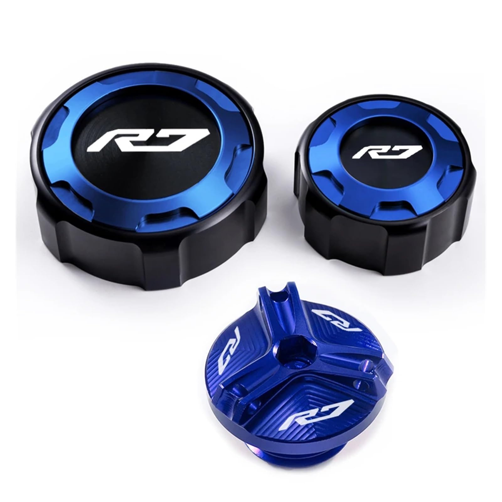 CFDZYXGSOZ Kompatibel mit YZF R7 YZFR7 YZF-R7 2021 2022 Zubehör Motorrad vorne und hinten Bremse Tankdeckel und Einfülldeckel Schutz(C-A Set Blue) von CFDZYXGSOZ