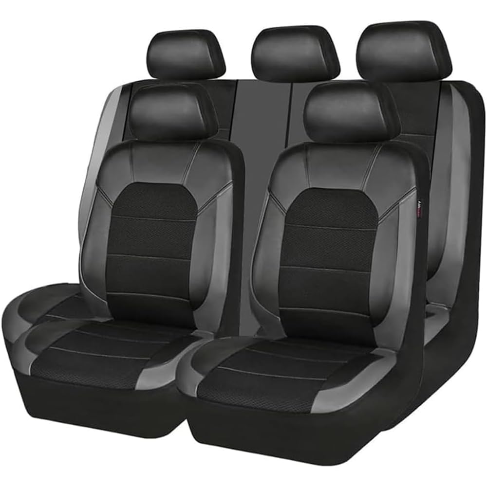 9er Pack Leder Autositzbezüge,für Citroen C4 Cactus Hatchback 2014-2019,Wasserdicht Vordersitz,Rücksitz,mit Airbag, Auto-Innenraum-Set.,B von CFIZZ