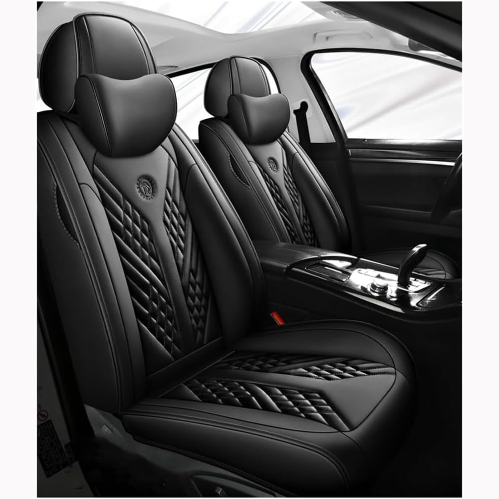 CFIZZ Autositzbezüge für vorne und hinten, 5-Sitzer, für Jeep Grand Cherokee 2 Rows 2011-2022, wasserdicht, luxuriös, atmungsaktiv, aus Leder, Eisseide, DDeluxe Edition von CFIZZ