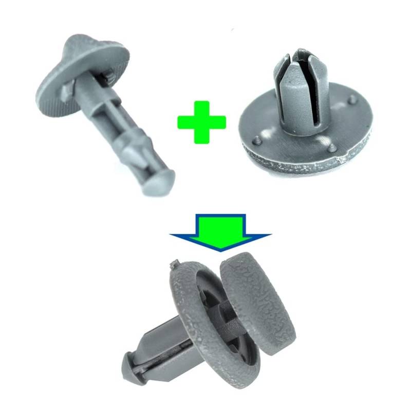 2 stücke Kompatibel Hinten Trunk Cargo Hutablage Clip Halterung Halteklammern Kompatibel mit Juke F15 Frühen Typ 799161KA3A Grau Kunststoff von CFMIAWIC