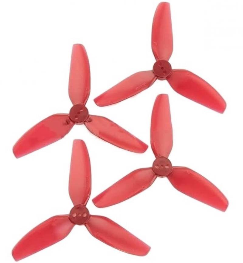 4PCS T3X3X3 Propeller Tri-3 Zoll Kompatibel Mit CW CCW Polycarbonat Kompatibel mit FPV RC Drohnen Austauschbare Farbe Schwarz(4PCS T3X3X3 RED) von CFMIAWIC