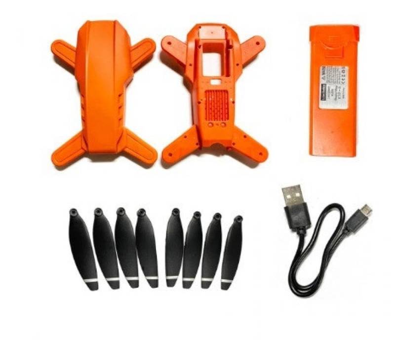 L900 Pro SE kompatibles Drohnenzubehör Motorarme Motoren Kompatibel mit L900 Pro SE Quadcopter Propeller Batterien Ladegerät Komponenten(ORANGE BODY 1BATTERY) von CFMIAWIC