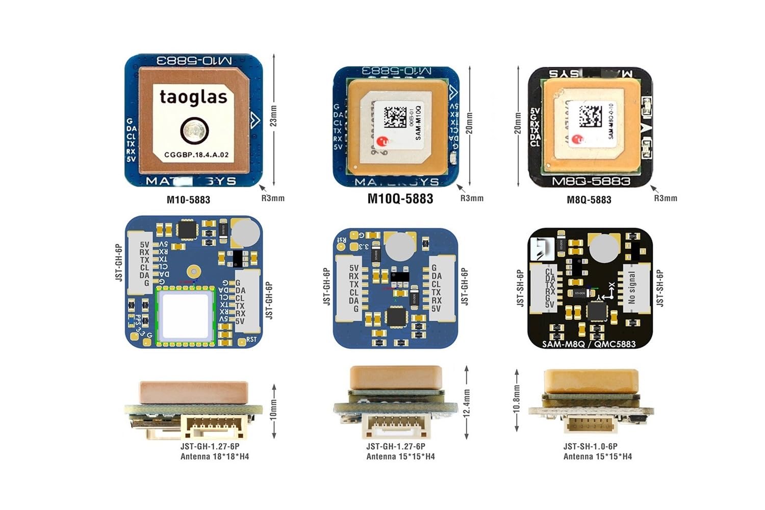 M10Q GNSS GPS-Modul mit QMC5883L Magnetkompass kompatibel mit M8Q Kompatibel mit RC-Modellflugzeug FPV Freestyle Long Range Drone 20X20mm von CFMIAWIC