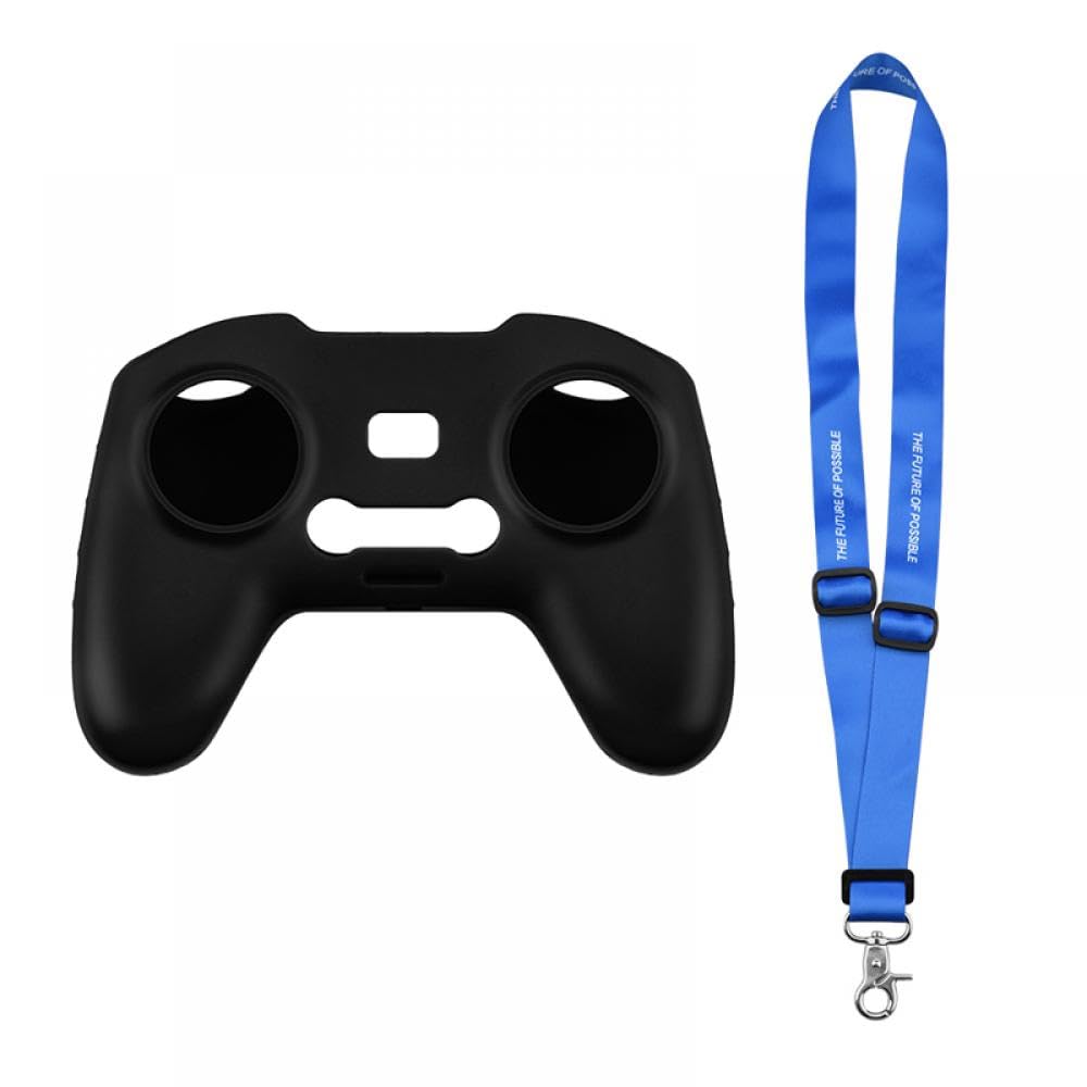 Neck Strap Lanyard Schützende Haut Fall Kompatibel mit FPV Fernbedienung Zubehör Kompatibel Mit D FPV Combo(BLACK BLUE) von CFMIAWIC