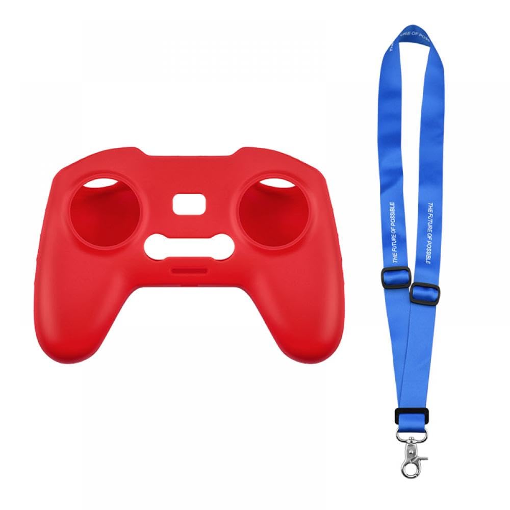 Neck Strap Lanyard Schützende Haut Fall Kompatibel mit FPV Fernbedienung Zubehör Kompatibel Mit D FPV Combo(RED BLUE) von CFMIAWIC