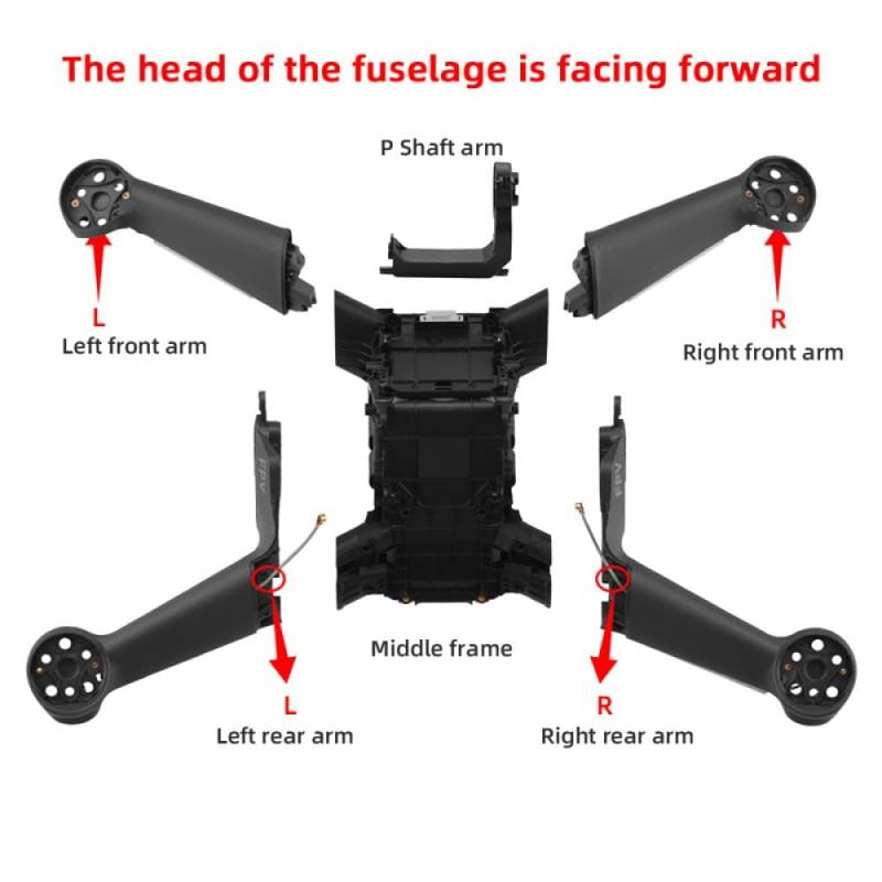 Reparatur-Ersatzteile Kompatibel mit FPV-Combo-Arm vorne hinten links rechts Fahrwerk und Ameisenbrett(6 IN 1) von CFMIAWIC