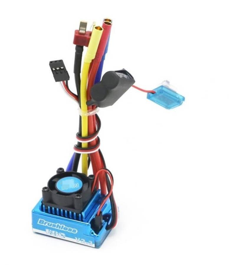 Wasserdichter bürstenloser ESC-Elektrogeschwindigkeitsregler 45A 60A 80A 120A Kompatibel mit 1/8 1/10 1/12 RC-Autos Crawler und Boote Staubkompatibles Teil(60A ESC) von CFMIAWIC