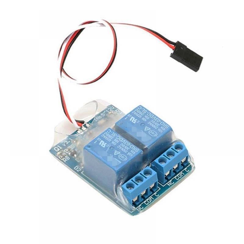 Zweikanaliges PWM-Relaismodul Kompatibel mit ferngesteuerten elektronischen Schalter, kompatibel mit 5–12 V, 10 A, Kompatibel mit RC-Flugzeuge und Drohnen von CFMIAWIC