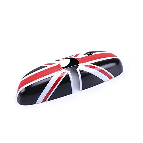 ABS-Kunststoff Innere Abdeckkappen für Rückspiegel für Mini Cooper JCW ONE S F54 F55 F56 F57 F60 2014+ (Big (24.5 * 8.8 cm) With Hole, Union Jack Black&Red A) von CFS_ALLOY