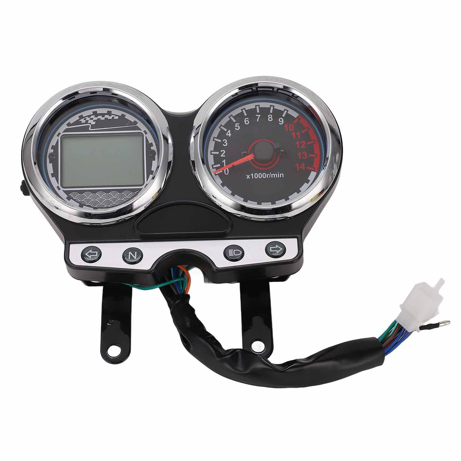 CFTGIW 12-V-Motorrad-LCD-Anzeige Tachometer Drehzahlmesser Gangkilometeranzeige Passend für Suzuki EN125-3F EN150 12-16 Motorradanzeige Geschwindigkeitsmesser Zeitanzeige von CFTGIW