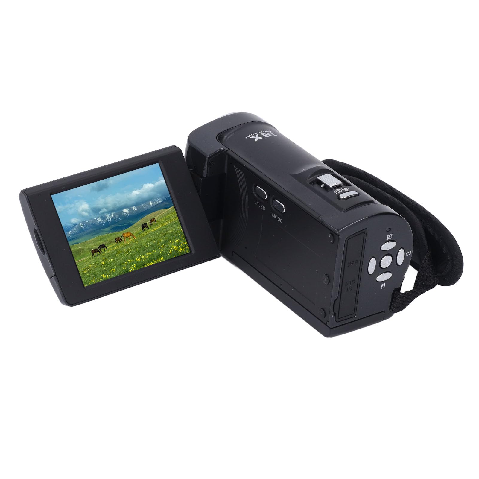 CFTGIW 2,7K Videokamera, 50 MP Camcorder mit 16 -Fach Digitalem Zoom, 270 ° -Rotationsbildschirm, Beim Laden, 2 Batterien für Sport, Reisen und Streaming (32GB) von CFTGIW