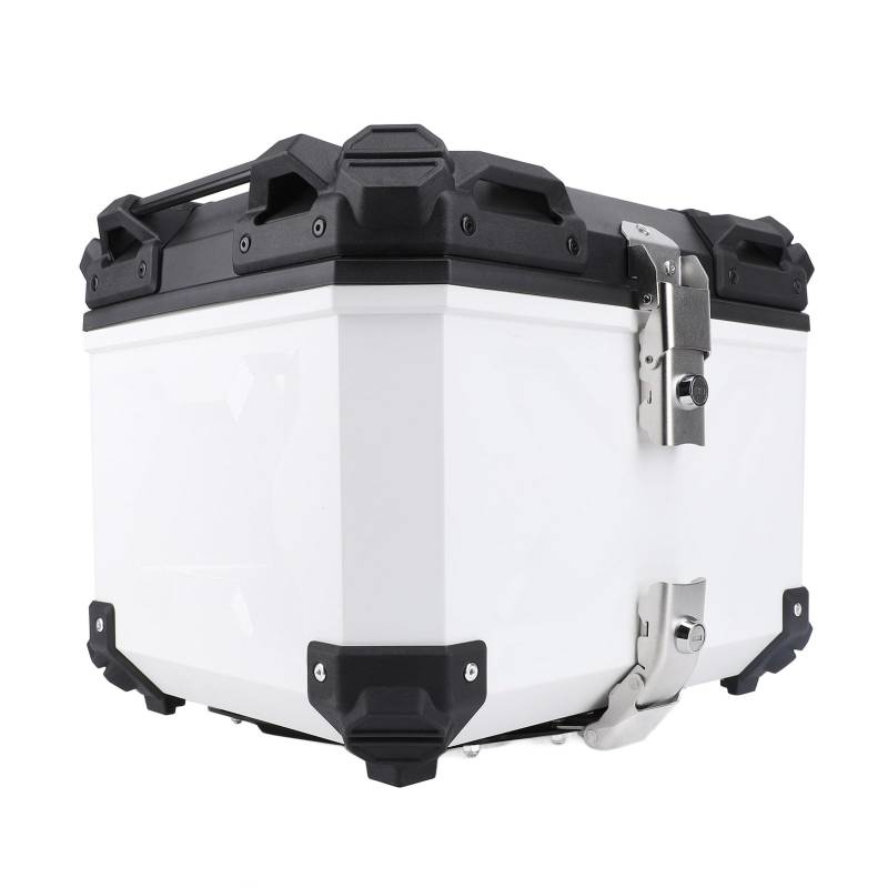 CFTGIW 45L Wasserabweisende Motorrad-Heckkofferbox, Herausnehmbares, Waschbares PU-Futter, Diebstahlsicherung, Reflektierende Aufkleber, ABS-Universal-Heckkoffer für Motorradroller mit von CFTGIW