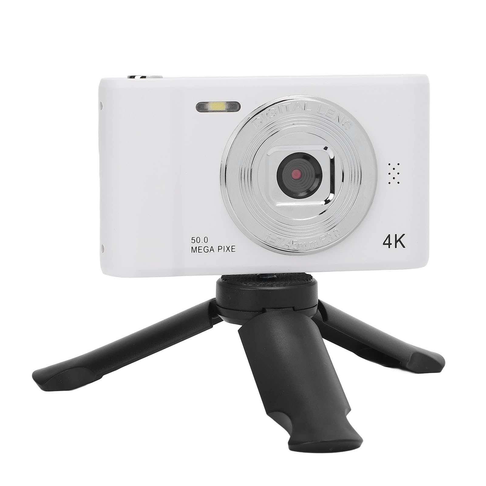 CFTGIW 50MP 4K -Videokamera, 8X Digitales Zoom, IPS -Bildschirm, USB -C -Ladevorgang, Digitalkamera, für Anfänger, Teenager, mit Stabilisierender Technologie, Licht und Mikrofon, (64GB) von CFTGIW