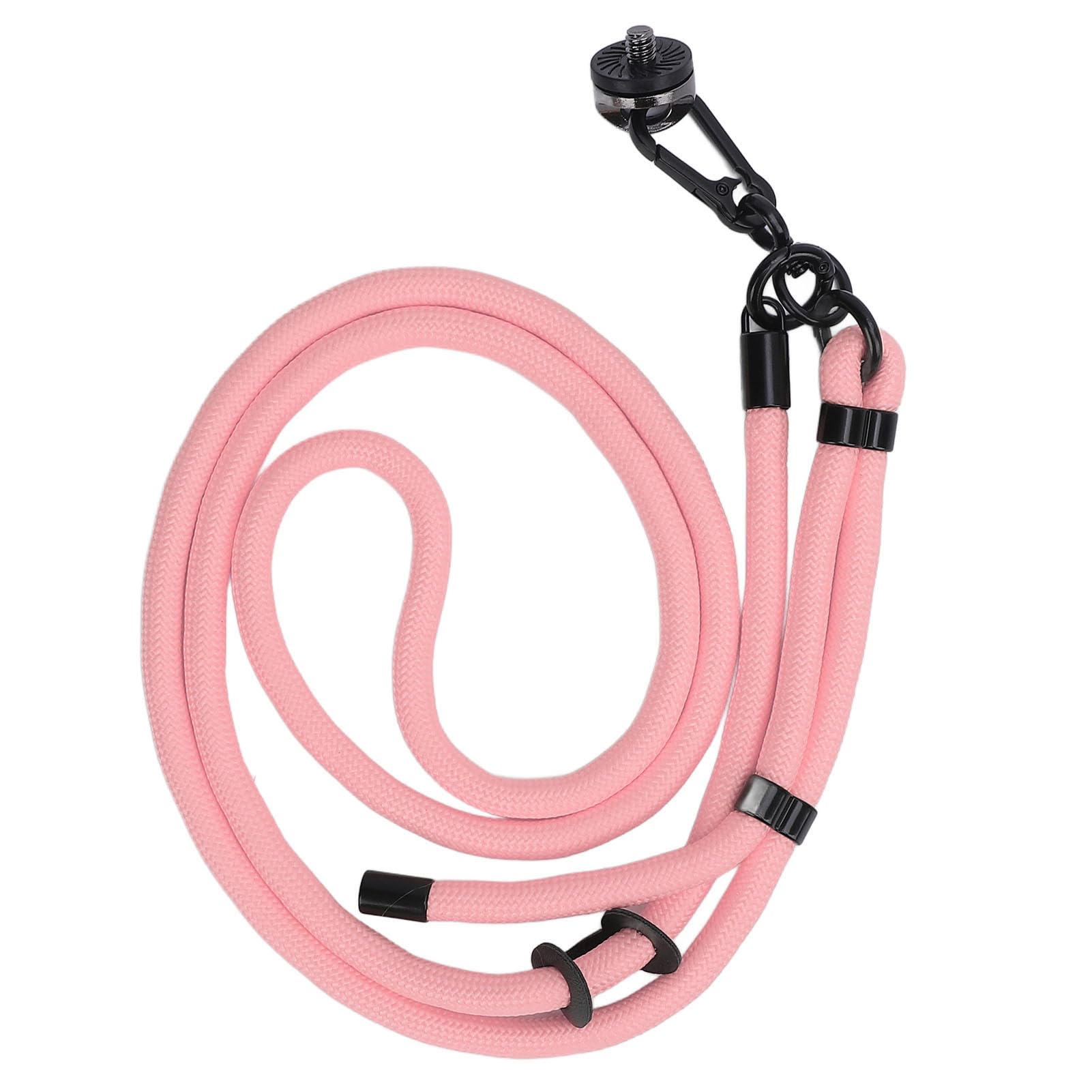 CFTGIW Action-Kamera-Lanyard, Verstellbares Schnellverschluss-Anti-Verlust-Seil mit Gepolsterten Polstern für Pocket 3, Action 5, One X4, 1/4-Zoll-Gewinde, Polyesterfasermaterial, (PINK) von CFTGIW