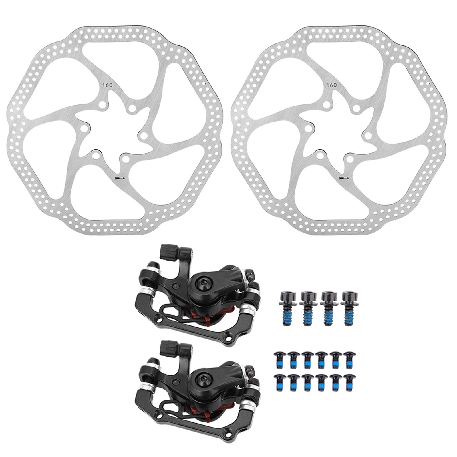 Mechanische Scheibenbremse für Mountainbikes, Radfahren, Vorne und Hinten, Set mit 160-mm-Rotoren, Gerätesystem, das den Bremsblock für Leistung Garantiert von CFTGIW