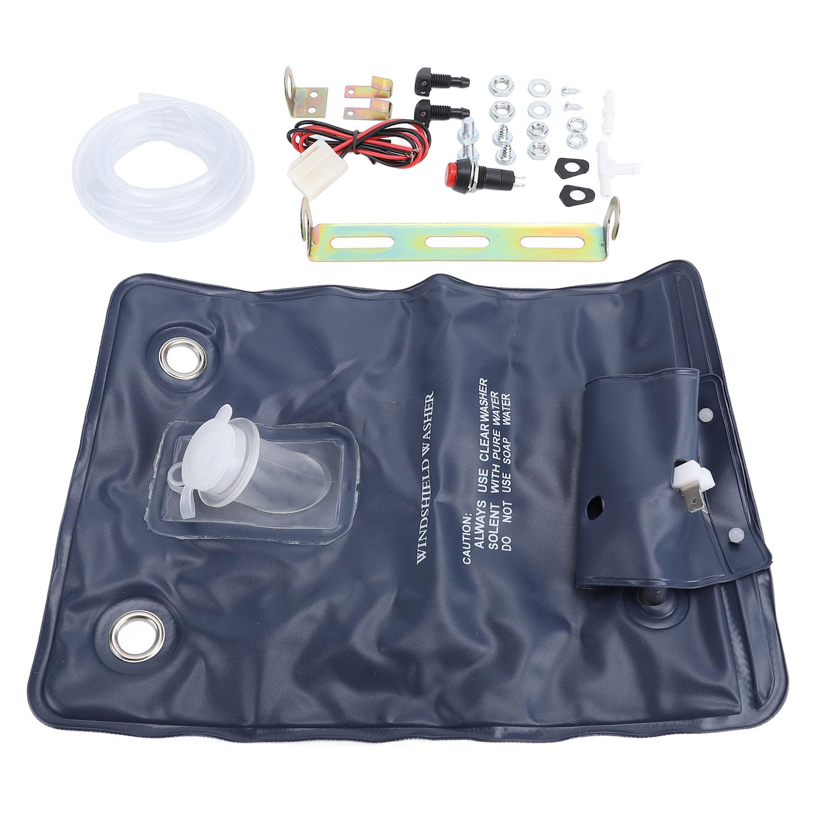 Universal Windschutzscheibe Waschmaschine Pumps Bag Kit, Effizientes 12 -V -Reinigungsstrahl -Jetschalter -Bundle 151286776374, 1L für Oldtimer, mit Flexibles Schlauch von CFTGIW