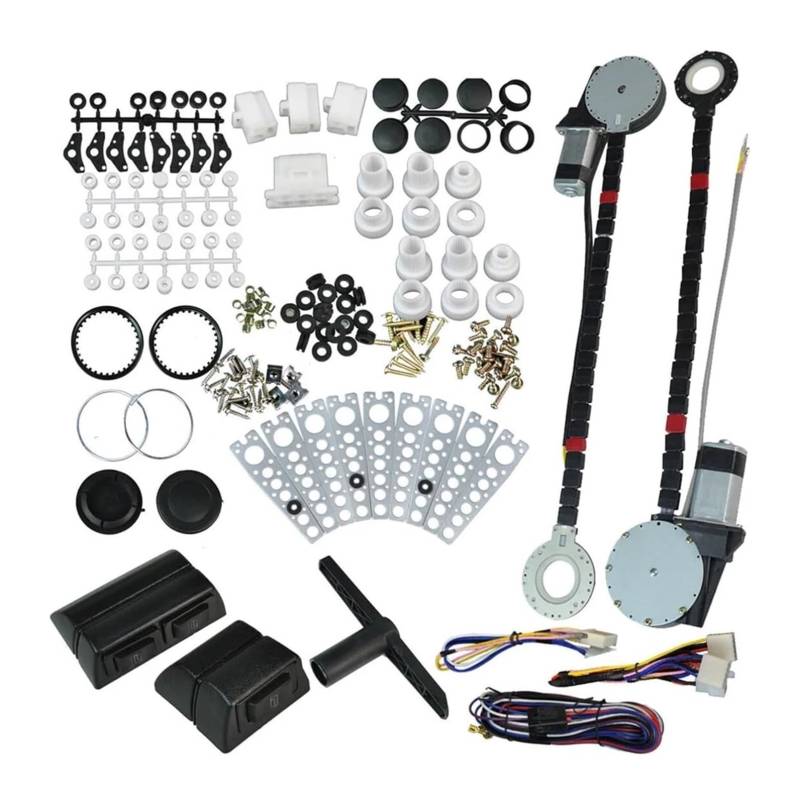 Auto Fensterheber Regler Montage Universal Electric Power Fenster Kit Lift Regler Roll Up Conversion Für 2 Tür Auto Pickup LKW SUV Mit Schalter von CFUNMNVBVZ