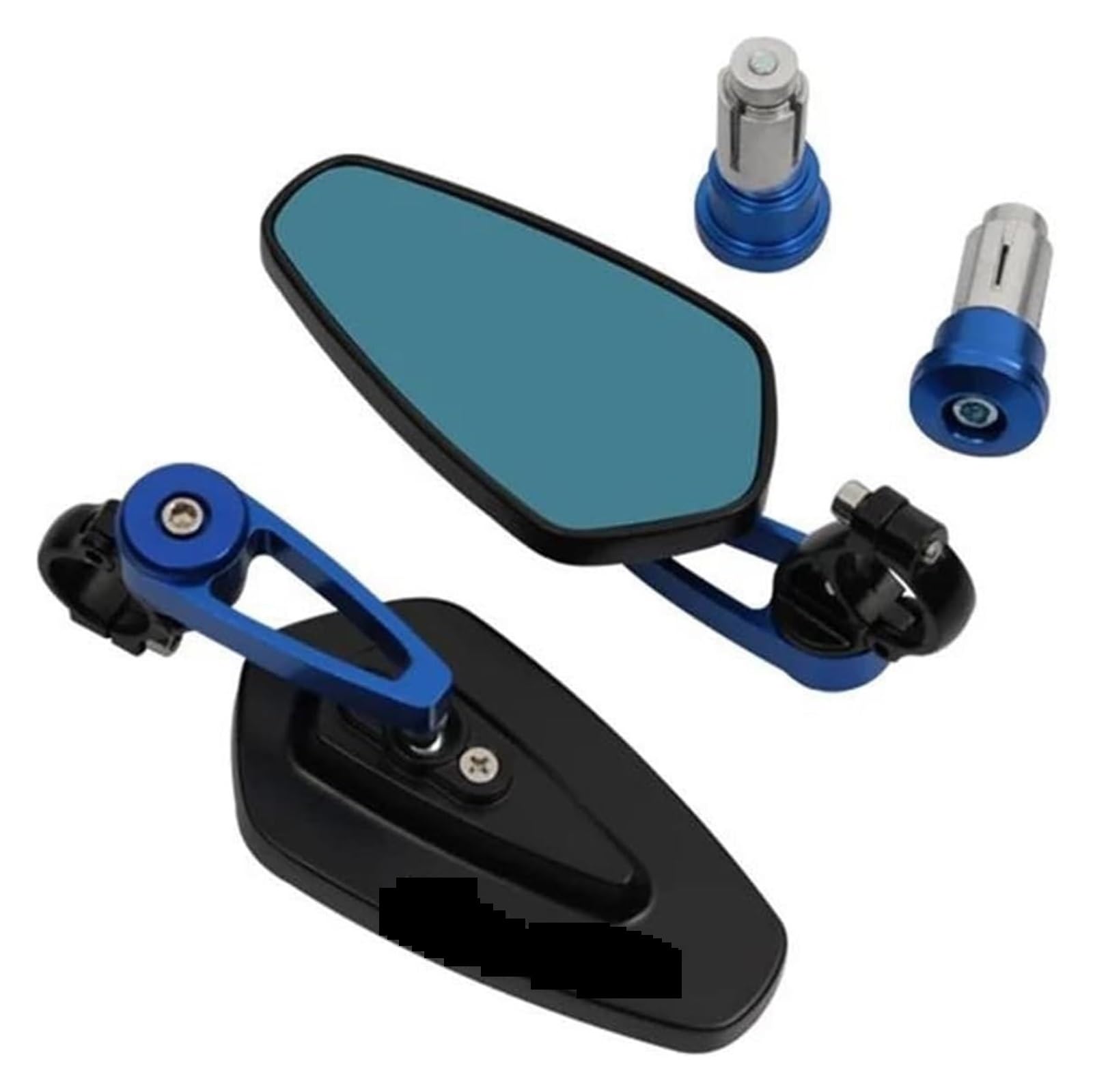 Motorrad Rückspiegel Für CB750 CB 750 Für HORNET 2023 Motorrad Aluminium Rückansicht Griff Bar End Side Rückspiegel Lenker Griffe(Blue B7) von CFUNMNVBVZ