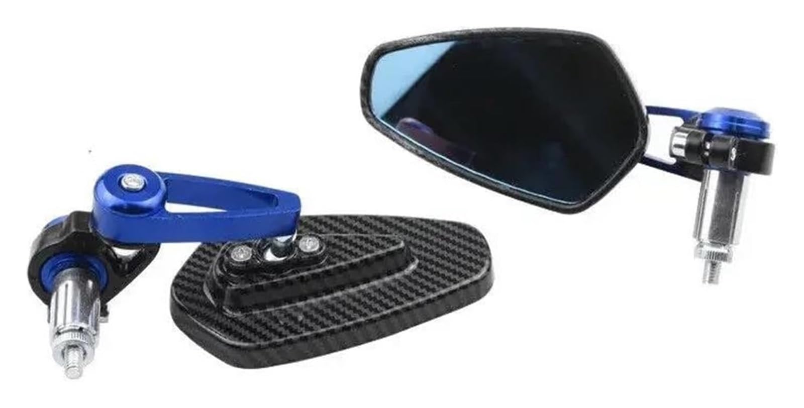 Motorrad Rückspiegel Motorrad Rückansicht Seiten Rückspiegel Schlange Haut Muster Carbon Hartlöten Universal Modifizierte Teile Griff Reflektor(Blau) von CFUNMNVBVZ