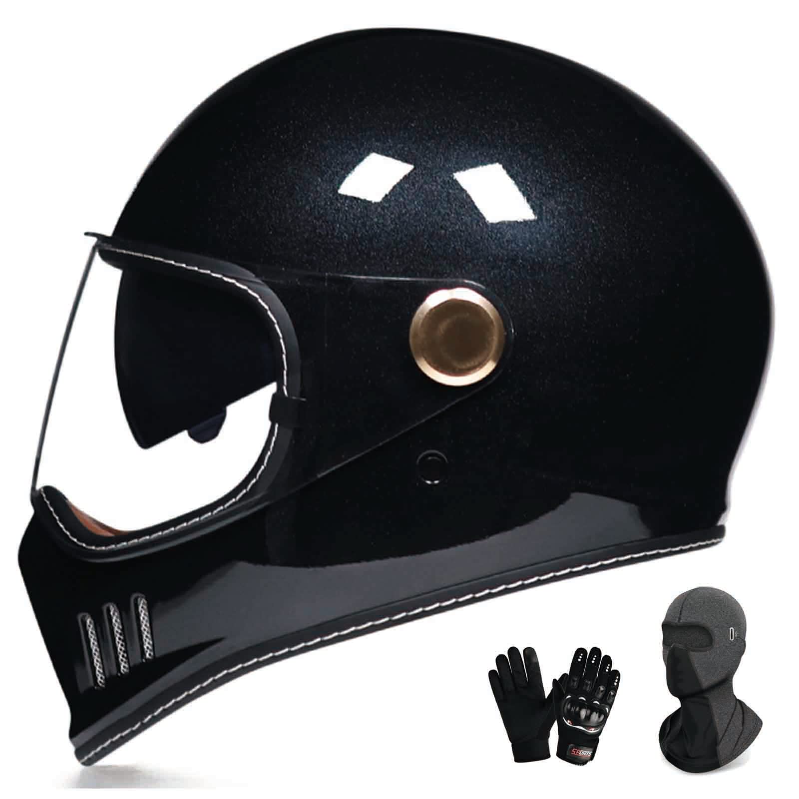 Modularer Motorradhelm mit hochklappbarem Visier, Retro-Motorradhelme, Leichter Straßenhelm, elektrische Motorradhelme, Motocross-Helm, klassischer Stil für Erwachsene, Frauen, Männer, ECE-g von CFZWJ