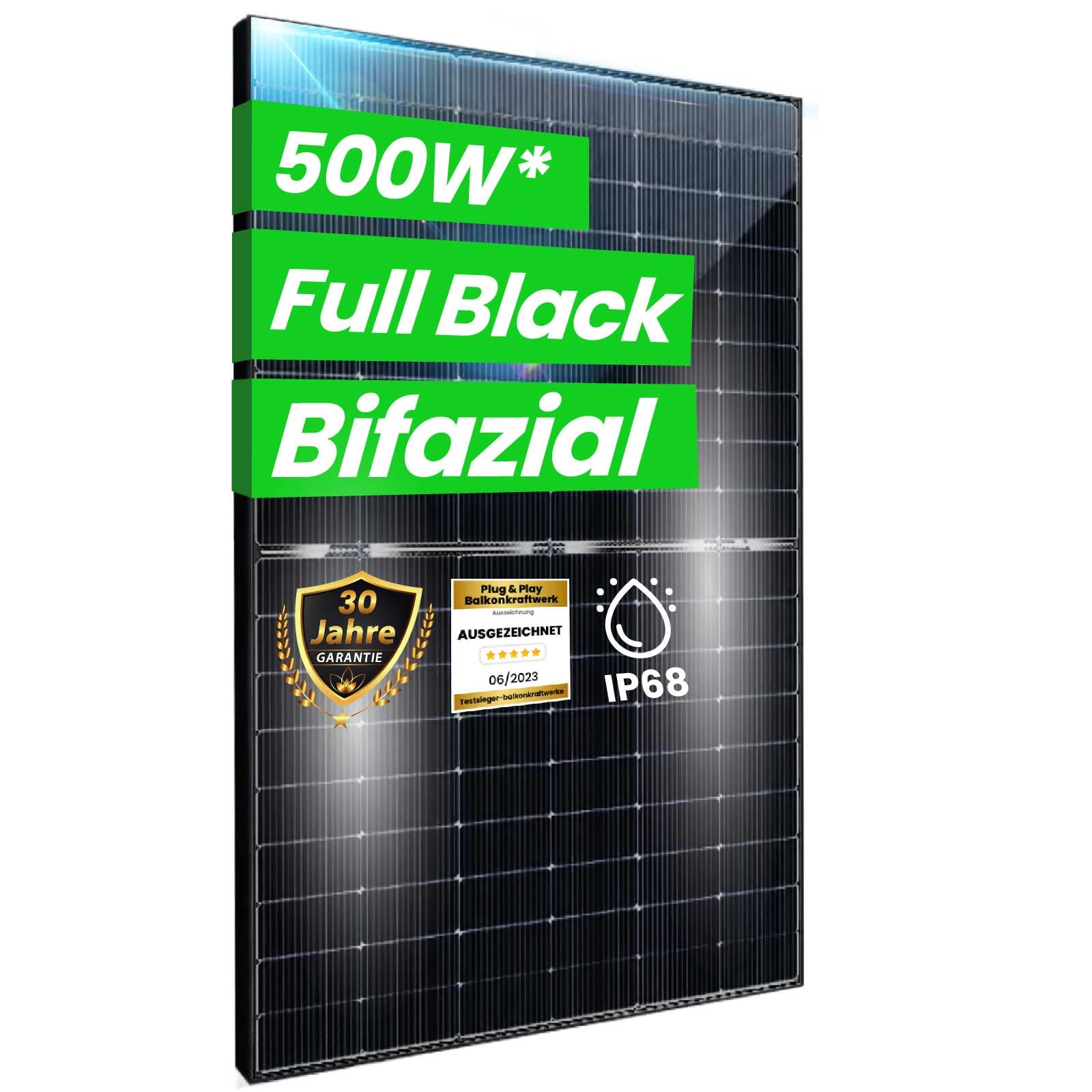 10x Solarmodul 500W Bifazial Glas-Glas Photovoltaik Solarpanel von CG Camper Gold