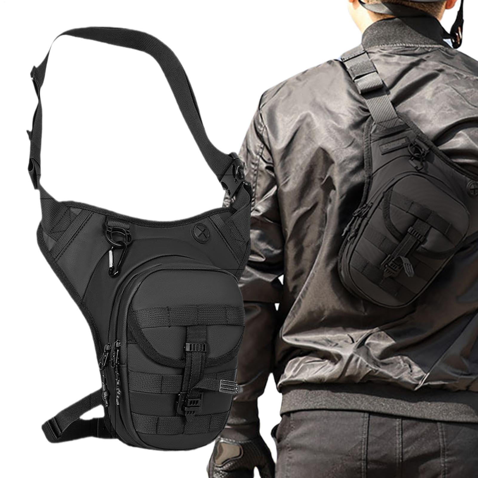 CGACCSD Fanny Pack Beintasche, Motorrad-Beintasche | Reiten Fanny Pack Oberschenkeltasche mit Beingurt | Reitzubehör, Aufbewahrung mit Mehreren Taschen, Hüft-Oberschenkeltasche für Motorradfahrer von CGACCSD