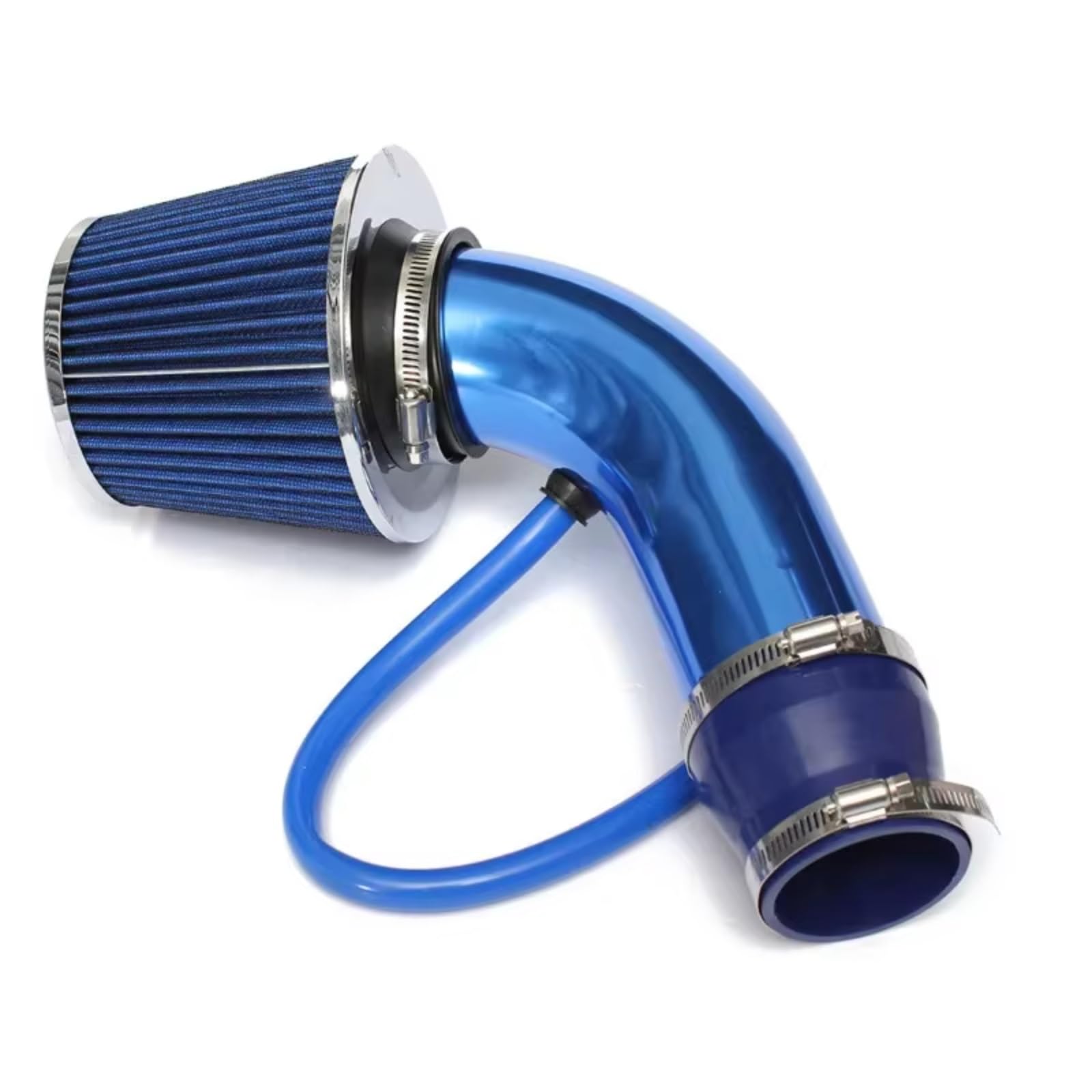 Ansaugschlauch 76mm Universal Car Racing Cold Air Intake Turbo Induction Pipe Tube Kit Aluminium Mit Kegelluftfiltereinlass Auto Ansaugrohr(Blue) von CGBWMB